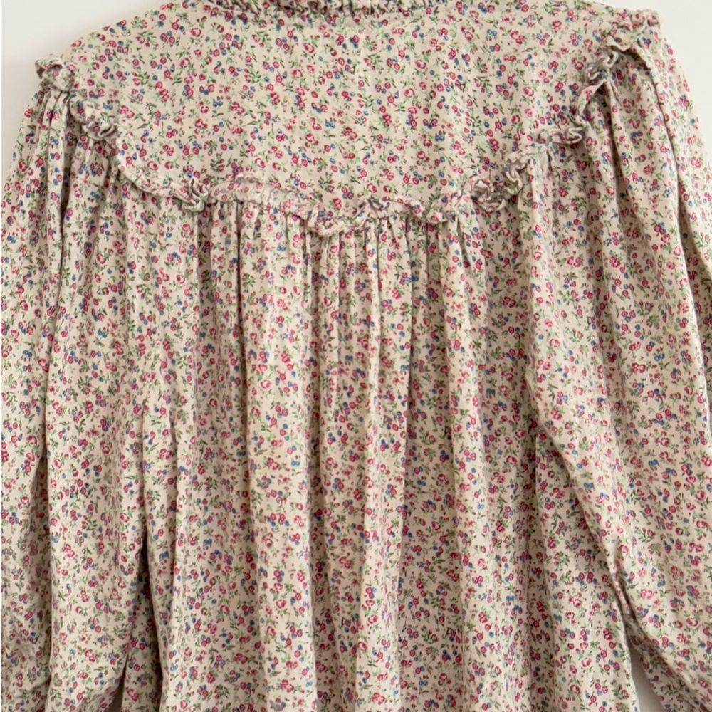 Doen Morning Glory NightgownFloral Ruffle Dress - Cream and Pink - Picture 6 of 6